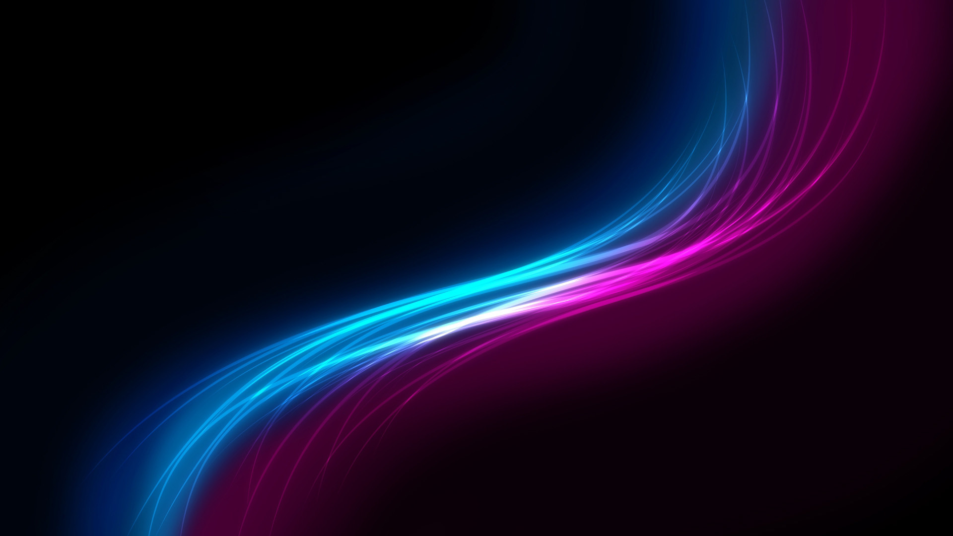 A wave of blue and magenta light.
